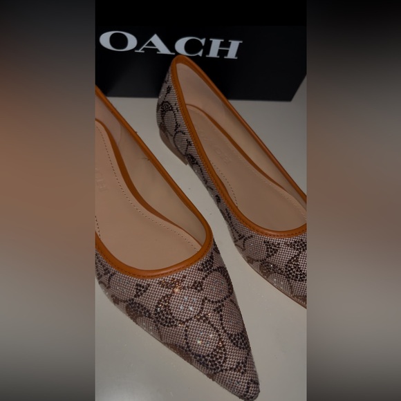 Coach Shoes - Coach Outlet Daphne Crystal Signature Jacquard Flats